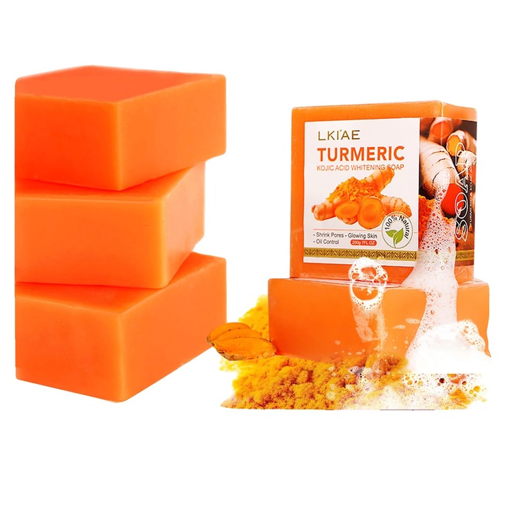 Сапун с куркума, хидратиращ, натурални съставки, 200 г, комплект от 5 броя