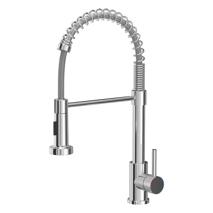 Quadron SALMA konyhai csaptelep rugós, krómozott acél, zuhanyfunkcióval