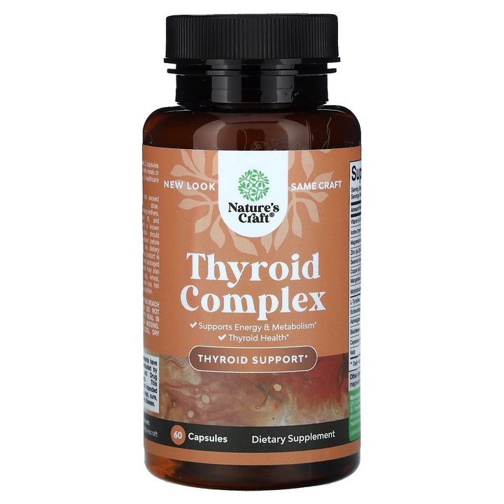 Complex pentru tiroida, Nature's Craft, 60 capsule, suport energie si metabolism, fara GMO
