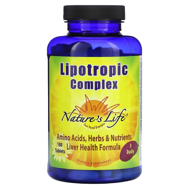 Complex Lipotropic, Nature's Life, 180 tablete, suport pentru sanatatea ficatului