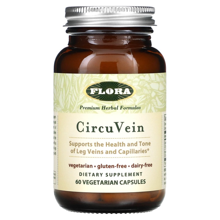 Suplimente alimentare, Flora, CircuVein, set 60 capsule vegetale, fara gluten, fara lactate