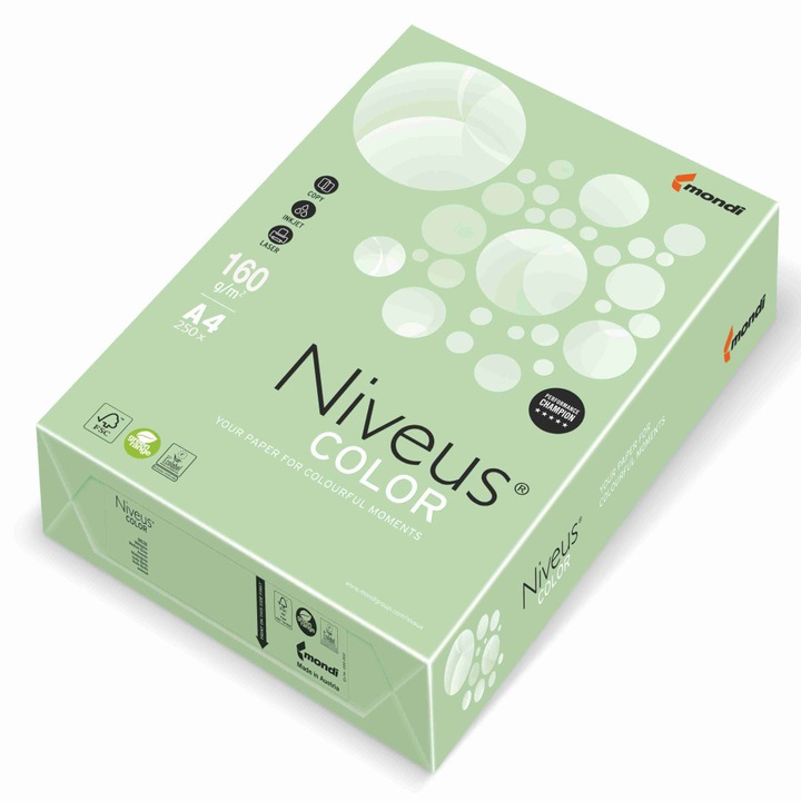 Carton Copiator A4 Verde Deschis Pal 160g 250/top Mg28 Niveus