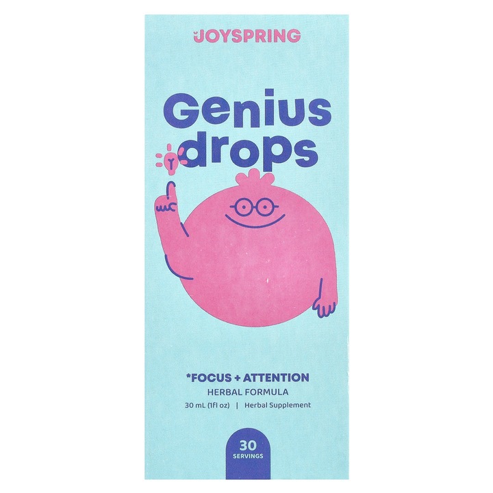 JoySpring, Genius Drops, 30 ml, fara gluten, organic
