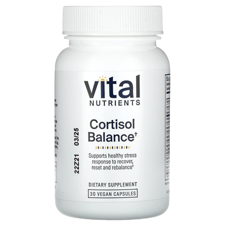 Supliment alimentar Vital Nutrients Cortisol Balance, 30 capsule vegane, echilibru cortizol, fara zahar