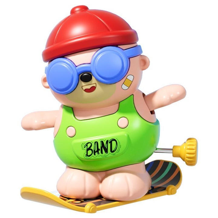 Interaktív gyerekjáték, hip-hop medve forgó mechanizmussal, oktatójáték, többszínű