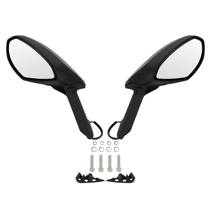 Oglinzi moto cu semnalizare integrata, 12V, sticla clara, plastic durabil, set
