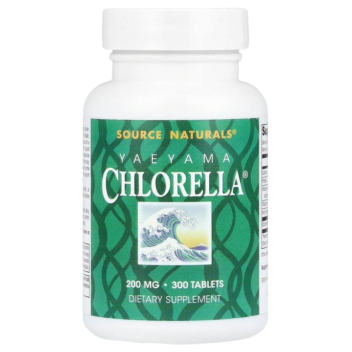 Supliment alimentar, Source Naturals, Yaeyama Chlorella, 200 mg, 300 comprimate