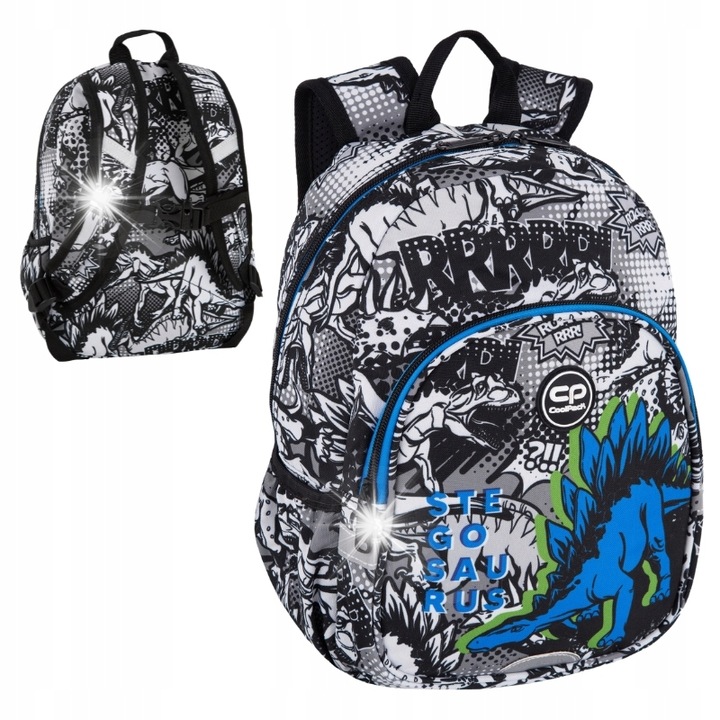 CoolPack Toby iskolai hátizsák, T-Rex, 1 rekesszel, méretek 35x26x12cm, 600D poliészter