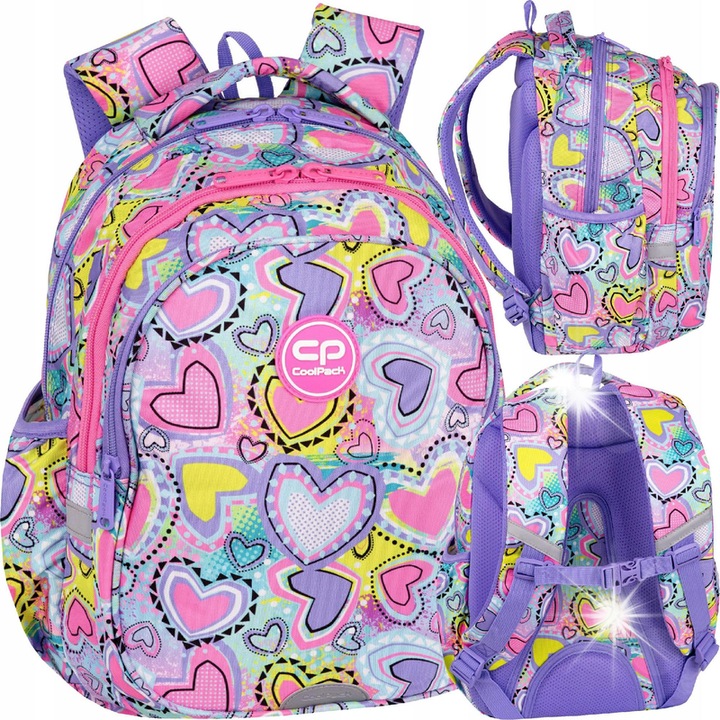 CoolPack Jerry iskolai hátizsák lányoknak, 1-3 éveseknek, rózsaszín, 3 rekesszel