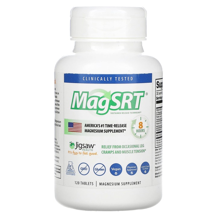 Supliment alimentar, MagSRT, 120 tablete, magneziu, vegan, fara gluten