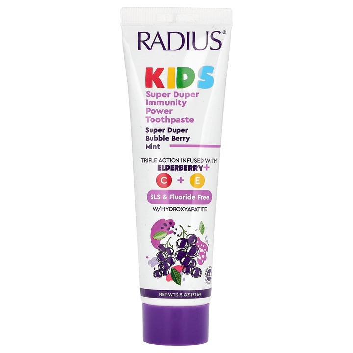 Паста за зъби RADIUS Super Duper Immuni-Power, с малина и мента, 71 г