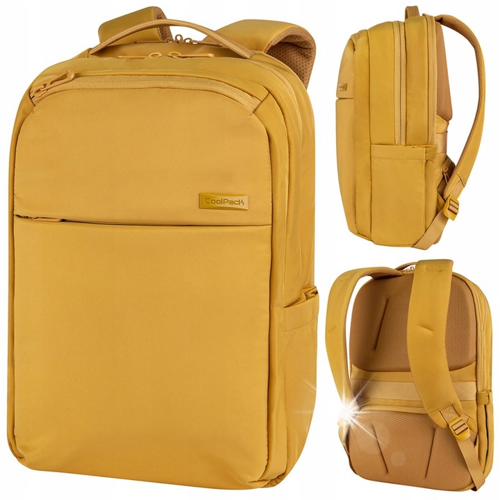 Coolpack üzleti hátizsák, 15,6", 2 rekeszes, mustársárga, 43x29x14cm