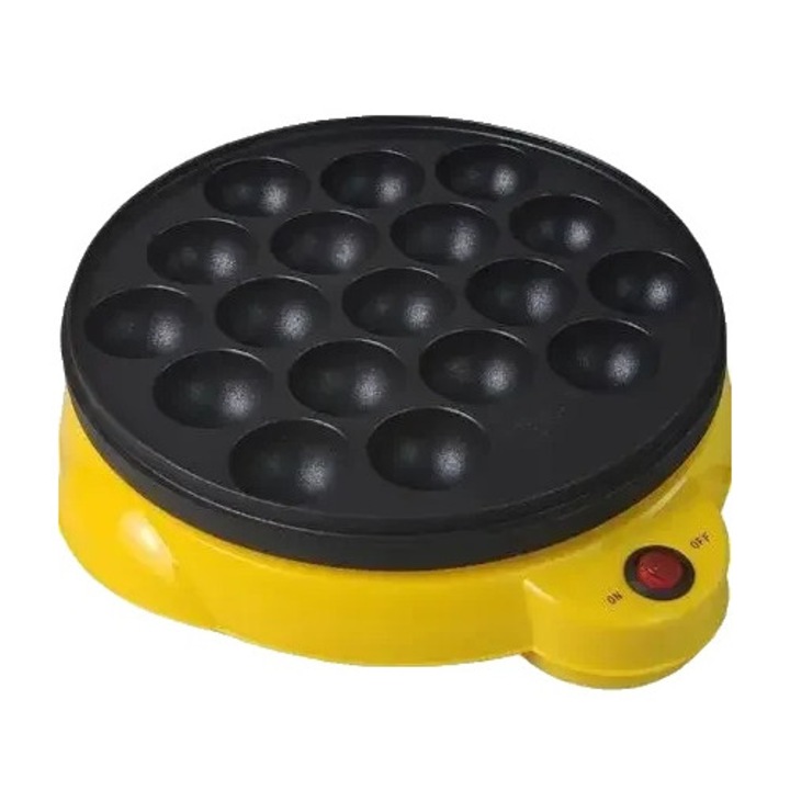 Мултифункционален тиган, жълт кант, компактни размери, незалепващо покритие