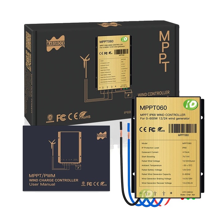 Controler de incarcare eolian, 600W, 33.33A, design waterproof, 12V 24V