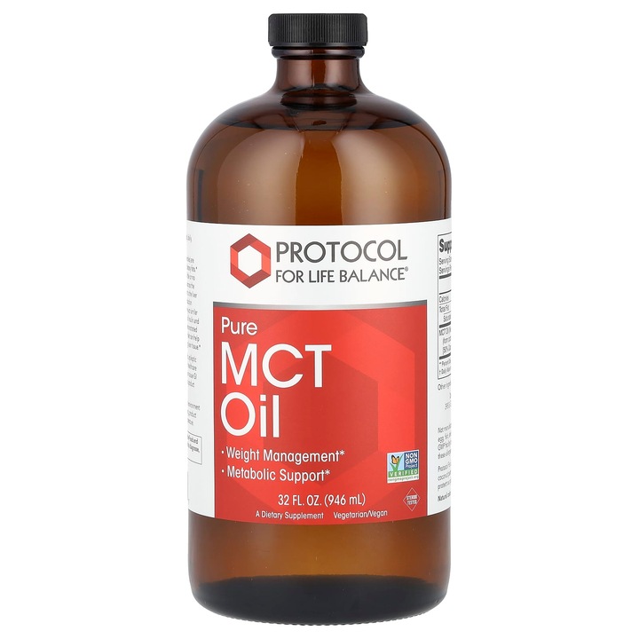 Ulei MCT pur, 946 ml, Protocol for Life Balance, sprijin metabolic, vegetarian