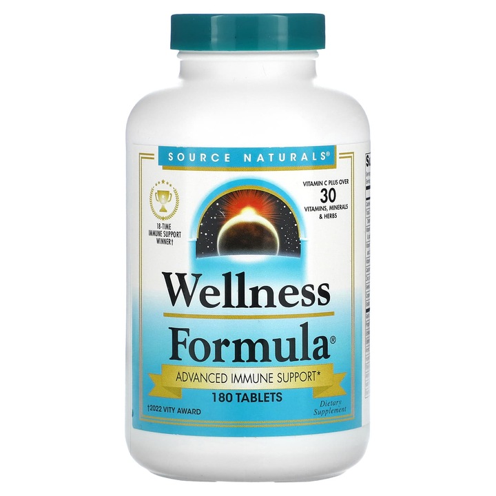 Formula Wellness, Source Naturals, suport avansat pentru imunitate, 180 tablete