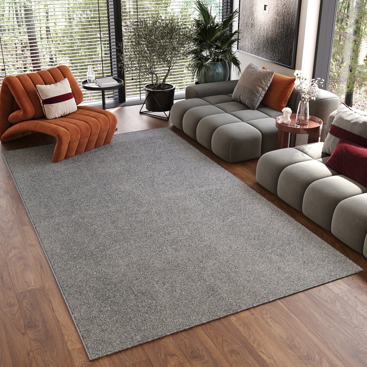 Covor, Tapiso, Noyan Kanuni, 300 x 400 cm, Argintiu, OEKO-TEX, Inaltime Fir 6 mm, Pentru Living, Dormitor, Rezistent La UV, Rezistent La Pete, Lavabil, Usor de curatat, Rezistent La Intemperii, Impermeabil, Moale La Atingere