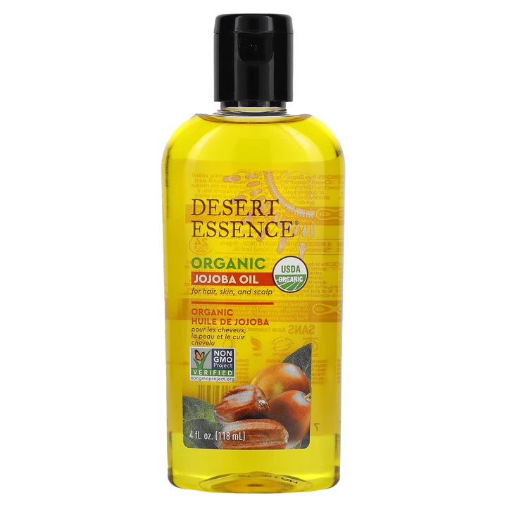 Ulei cosmetic, Desert Essence, ulei jojoba, 118 ml, organic, vegan