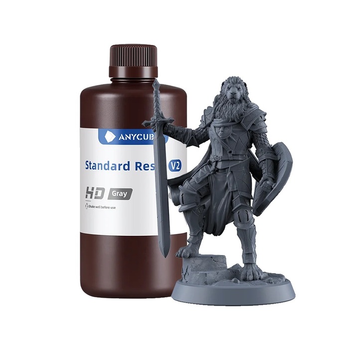 UV gyanta LCD 3D nyomtatókhoz, 3 kg, szürke, gyorsan kötő, nagy szilárdságú