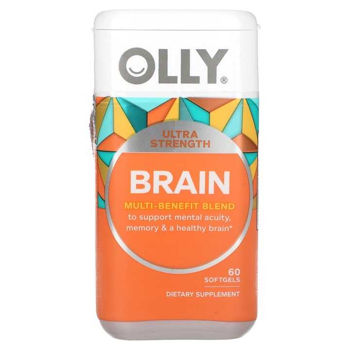 OLLY, Brain, Ultra Strength, 60 capsule moi, sprijin pentru memorie, fara gluten