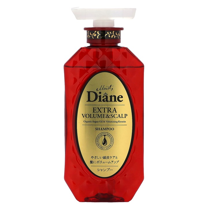 Moist Diane hajsampon, 450 ml, volumennövelő és fejbőrápoló, argánolajjal és keratinnal