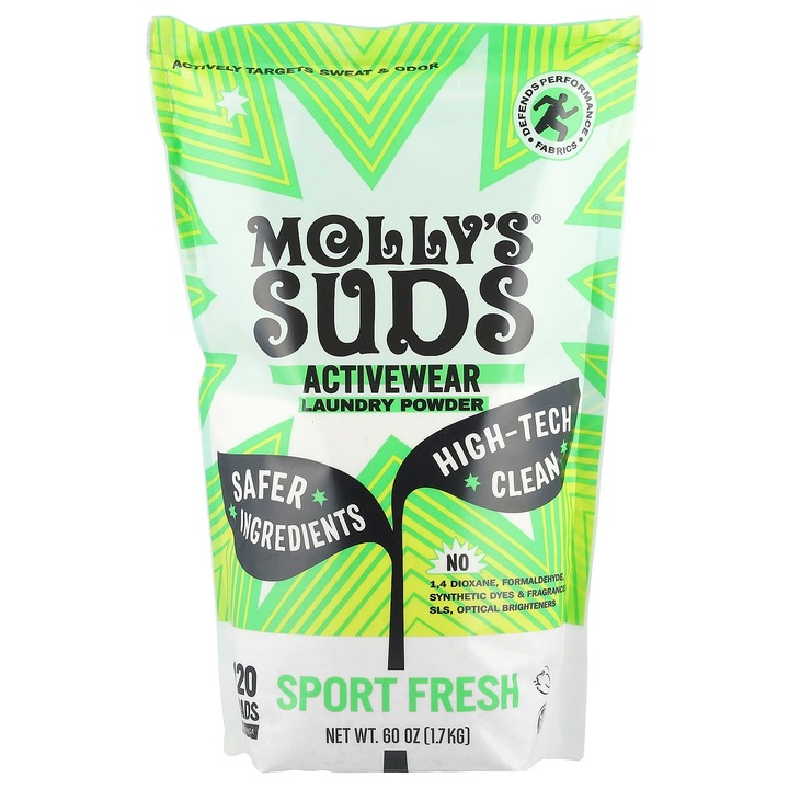 Detergent rufe, Molly's Suds, 1,7 kg, sportiv, vegan