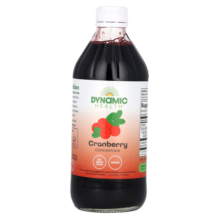 Supliment alimentar Concentrat de suc de merisor, Dynamic Health, 473 ml, fara zahar, sticla