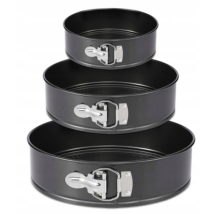 3 darabos Retoo tortaforma készlet, 24x26x28cm, kivehető aljjal, tapadásmentes