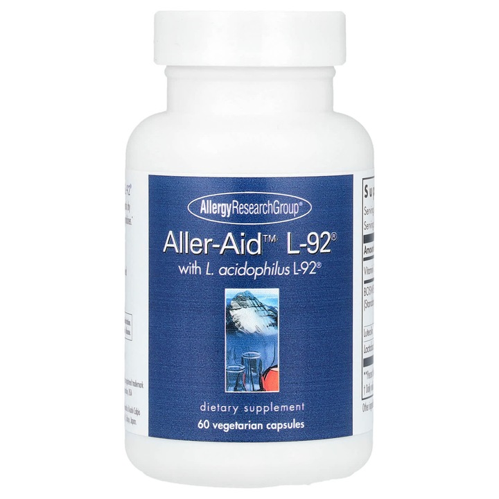 Supliment alimentar, 60 capsule vegetale, Allergy Research Group, Lactobacillus acidophilus L-92, vitamina C, luteolina