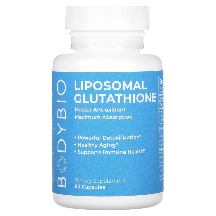 Supliment alimentar, BodyBio, Glutation liposomal, 250 mg, 60 capsule, antioxidant, detoxifiere