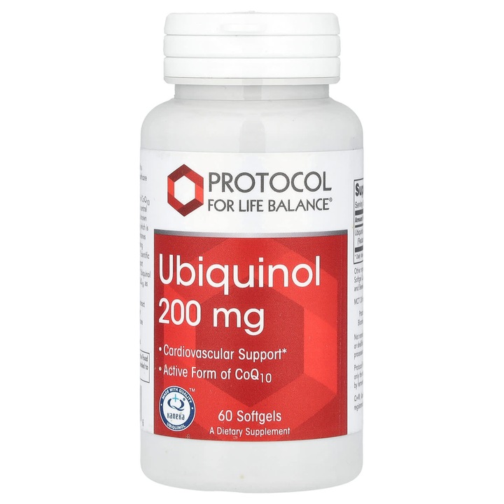 Supliment alimentar, Protocol For Life Balance, Ubichinol, 200 mg, 60 capsule moi