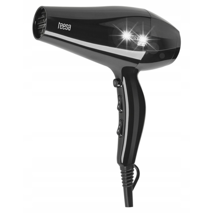 Teesa PRO-DRY hajszárító, 2300 W, 3 hőmérséklet, 2 sebesség, diffúzorral és koncentrátorral, fehér