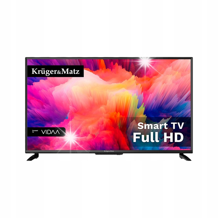 Телевизор 40" Kruger&Matz FHD SMART TV, 3xHDMI, USB, DVB-T2, 1920x1080, 16W, 178x178°
