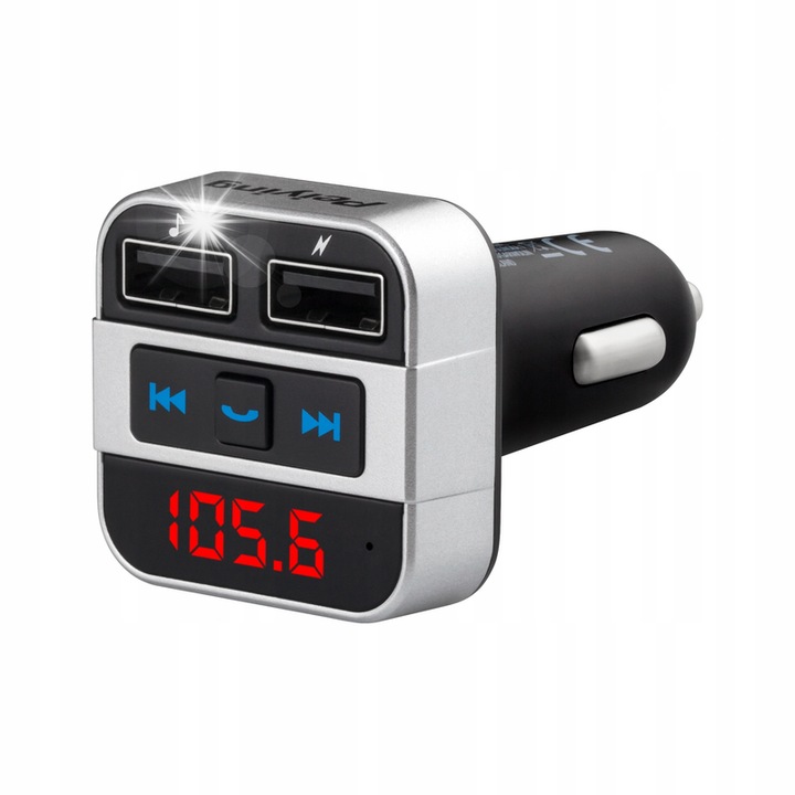 Peiying FM adó, 2xUSB, Bluetooth, AUX, 12-24V