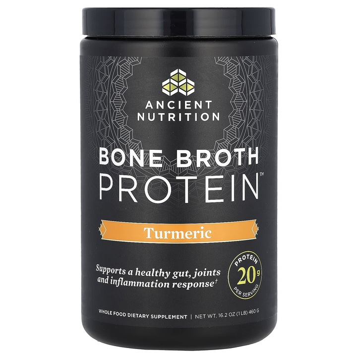 Proteina turmeric, Ancient Nutrition, 460 g, fara lactate, fara OMG