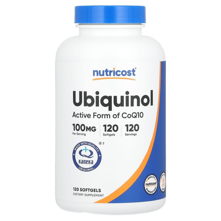Supliment alimentar, Nutricost, Ubiquinol, 100 mg, 120 capsule moi, fara gluten, fara GMO