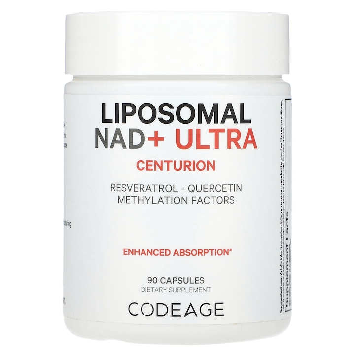 Supliment alimentar Codeage, liposomal NAD+ ULTRA, 90 capsule vegetale, vegan, fara gluten, fara lactoza