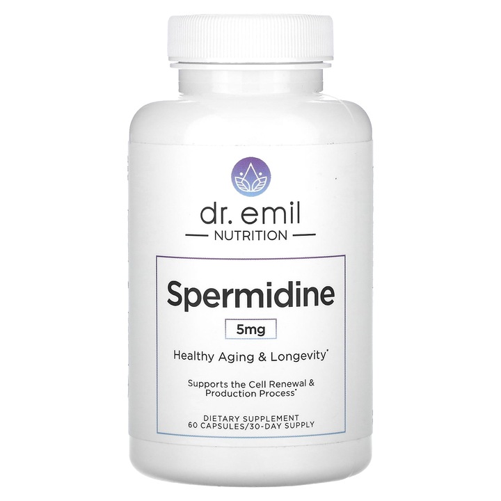 Étrend-kiegészítő, Dr. Emil Nutrition, Spermidin, 5 mg, 60 kapszula, vegán, gluténmentes