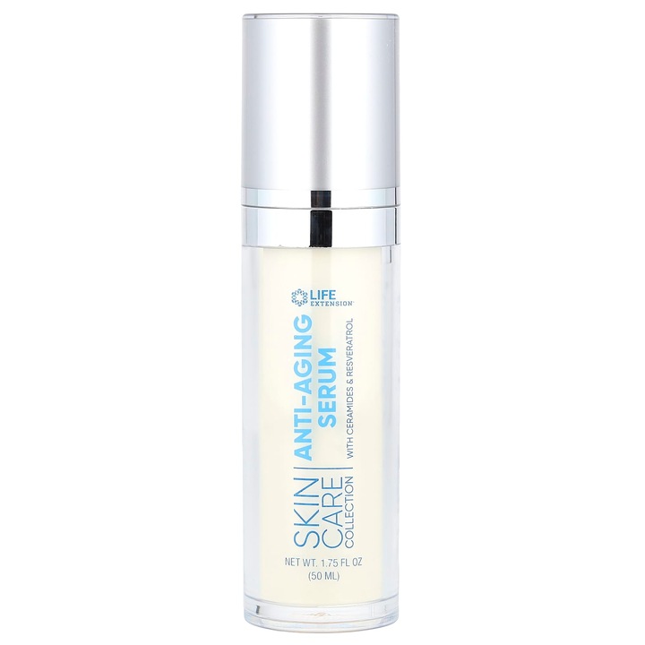 Serum anti-imbatranire, Life Extension, cu ceramide si resveratrol, 50 ml, set
