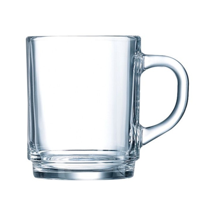 Set 6 cani, sticla, transparent, 250ml