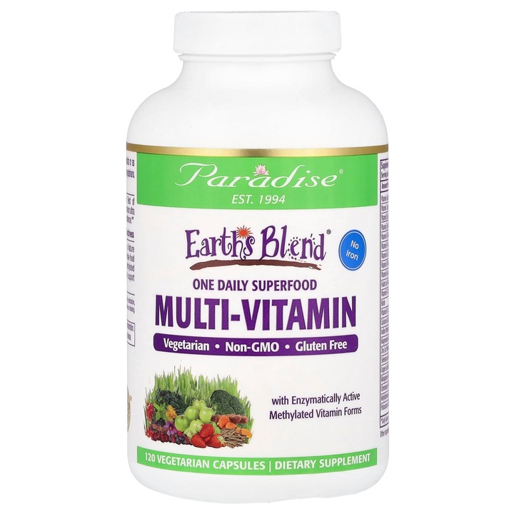 Multivitamine Paradise Herbs Earth's Blend, 120 capsule vegetale