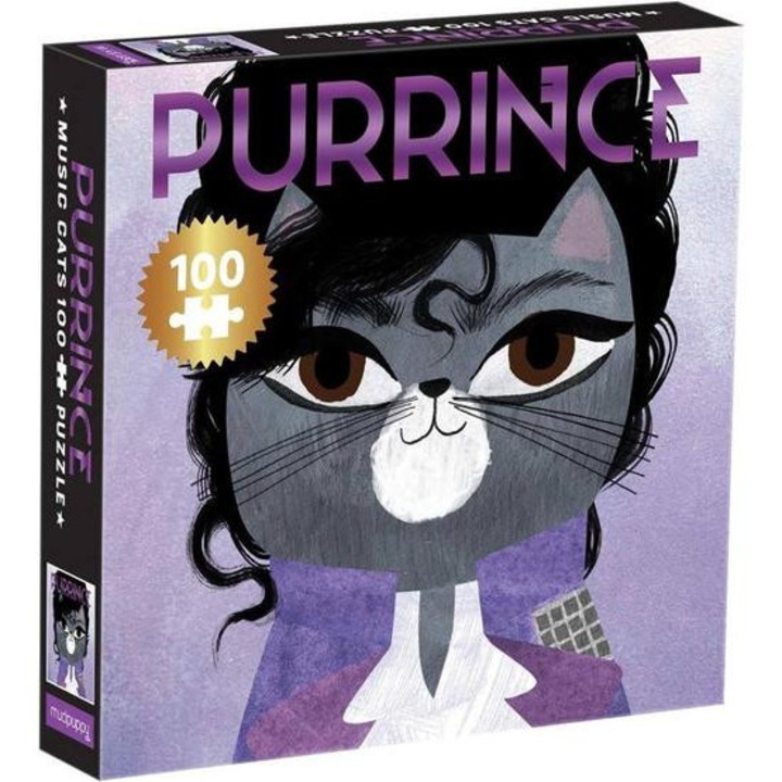 Puzzle Galison 100 piese - Mudpuppy - Pisici muzicale - Purrince (67043)