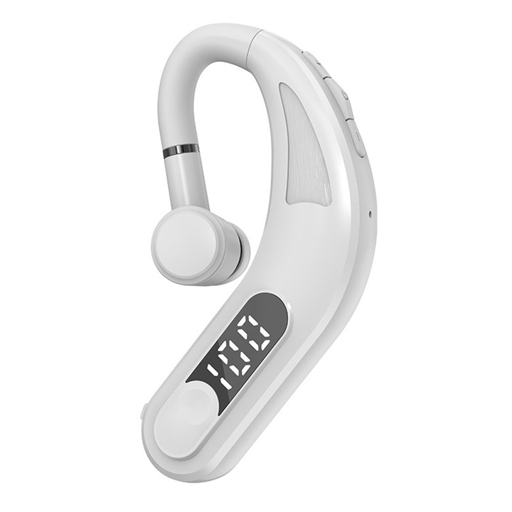 Casti wireless HERUSI LX-M23, confortabile, alb, ajustabile, Bluetooth 5.2, 180° rotative