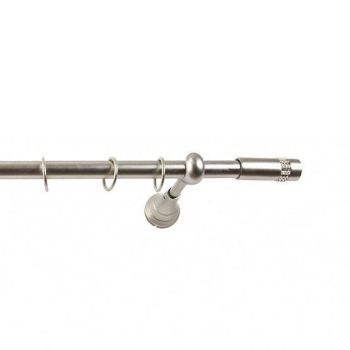 Set galerie metalica 20mm, simpla, Inox, Tub briliant - 200 cm