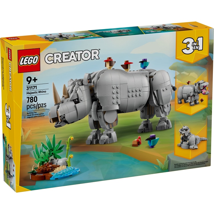 LEGO 31171 Animale salbatice: Rinocer maiestuos cu pasari - eMAG.ro