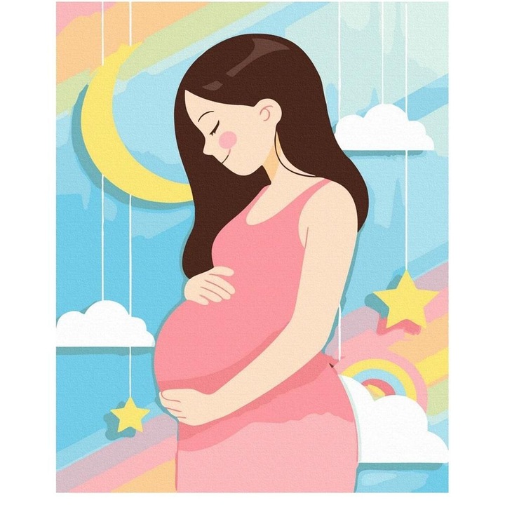 Pictura pe numere Viitoare mama, 40x50cm, Twoje Hobby