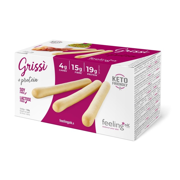 Grisine Proteice (Low-Carb, keto, fara zahar, fara soia, fara lactoza) 150g - FeelingOK