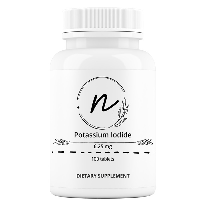 NaturePRO Iodura de potasiu 6.25 mg, 100 tablete, suport pentru sanatatea tiroidei, metabolism sanatos