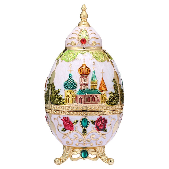 Dispenser pentru scobitori, ZGGZERG, Capacitate mare, Portabil, Stil retro castel, Tip de impingere, Potrivite pentru restaurante premium, hoteluri, cluburi si ocazii de primire a oaspeti de prestigiu, 7.7*15 CM, Alb
