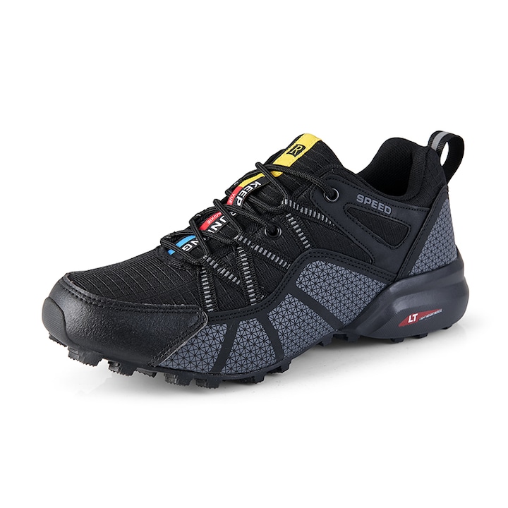 Pantofi sport barbati, Cauciuc/Sintetic, Negru